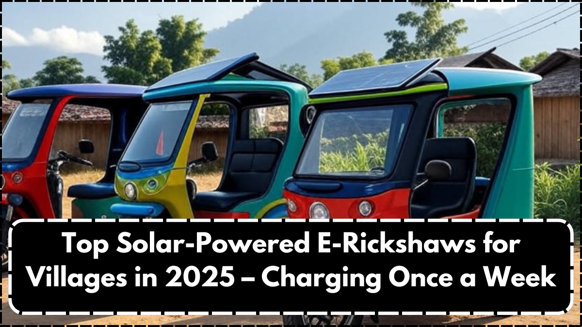Top Solar-Powered E-Rickshaws for Villages in 2025 – Charging Once a Week
